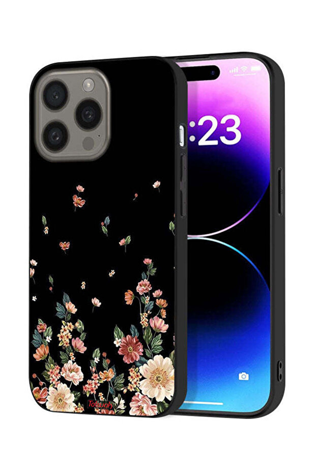 غطاء حماية لجهاز Apple iPhone 15 Pro Max مع زهور صغيرة في الأسفل