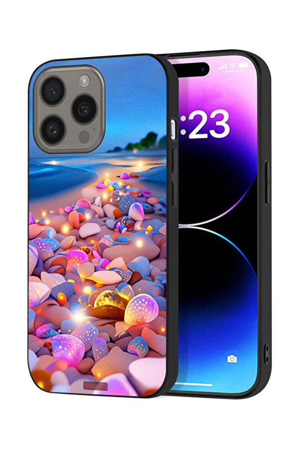 غطاء حماية لجهاز Apple iPhone 15 Pro Max بتصميم أحجار فنية