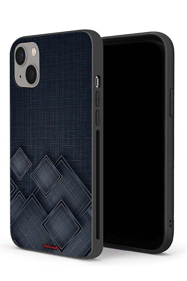 جراب حماية لجهاز Apple iPhone 13 mini بنمط مربعات على القماش