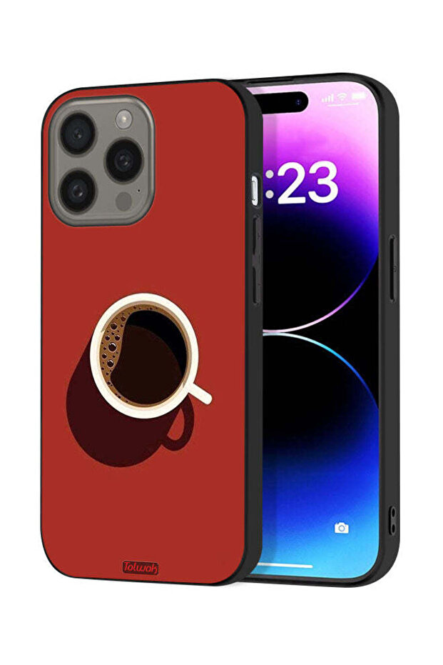 غطاء حماية لجهاز Apple iPhone 15 Pro Max بتصميم فنجان قهوة