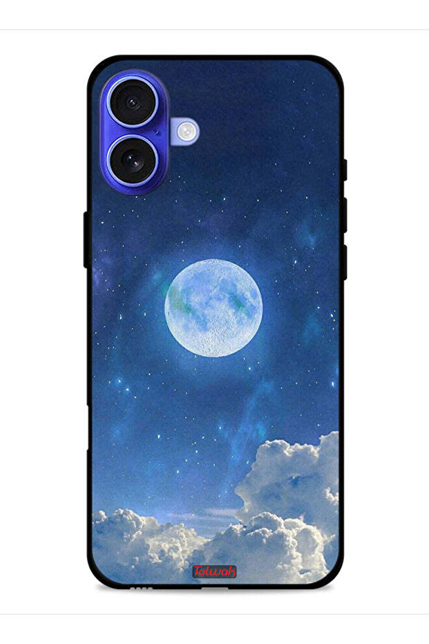 غطاء حماية لجهاز Apple iPhone 16 Plus بتصميم غيوم القمر