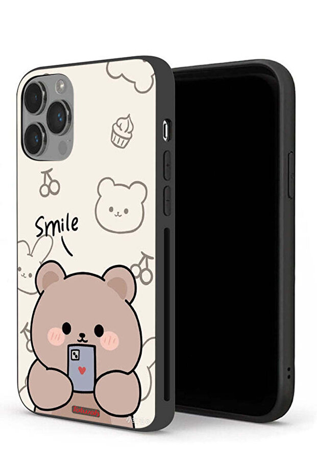 جراب حماية لجهاز Apple iPhone 14 Pro Max بتصميم دب مبتسم