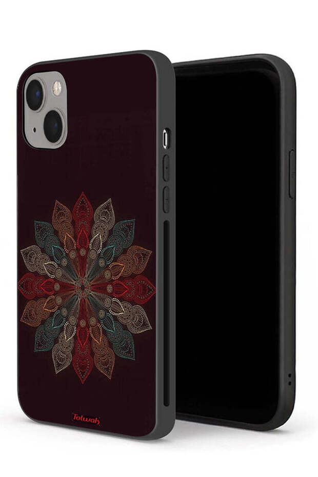 غطاء حماية لجهاز Apple iPhone 13 mini بتصميم زهرة ماندالا
