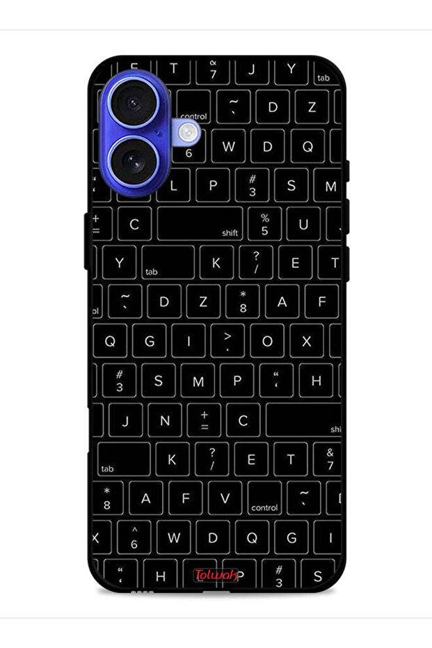 Apple iPhone 16 Plus Protective Case Cover Random Keyboard Keys Pattern - 1