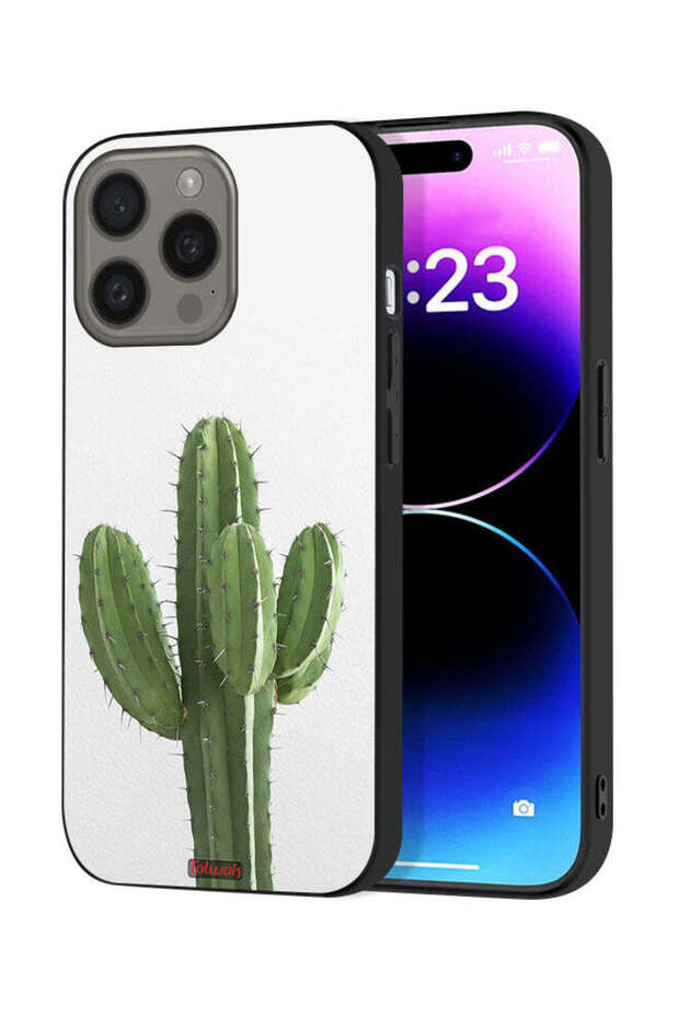 غطاء حماية لجهاز Apple iPhone 15 Pro بتصميم نبات الصبار