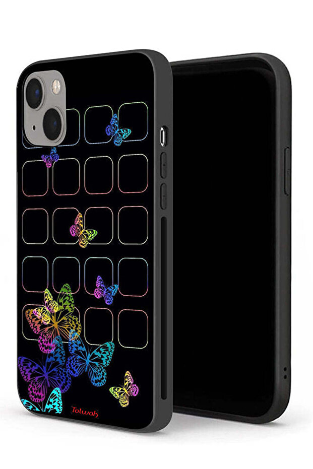 غطاء حماية لجهاز Apple iPhone 13 mini بنقشة فراشات ملونة