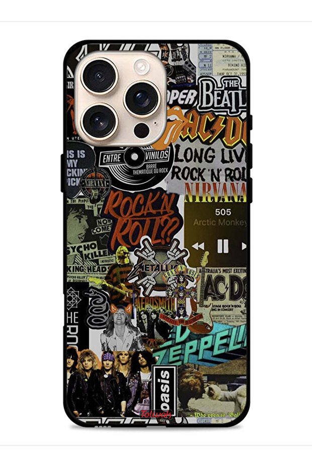 غطاء حماية لجهاز Apple iPhone 16 Pro Max، لون Long Live Rock N Roll