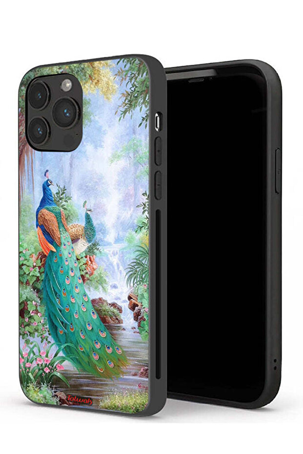 غطاء حماية لجهاز Apple iPhone 13 Pro بتصميم الطاووس