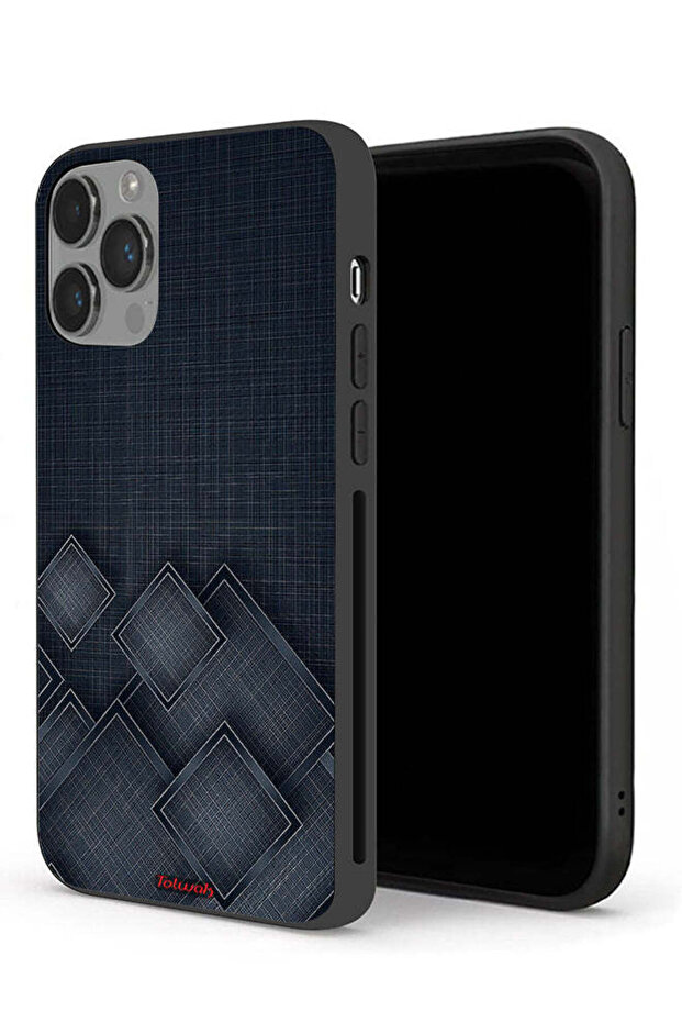 غطاء حماية لجهاز Apple iPhone 14 Pro Max بنقشة مربعات على القماش