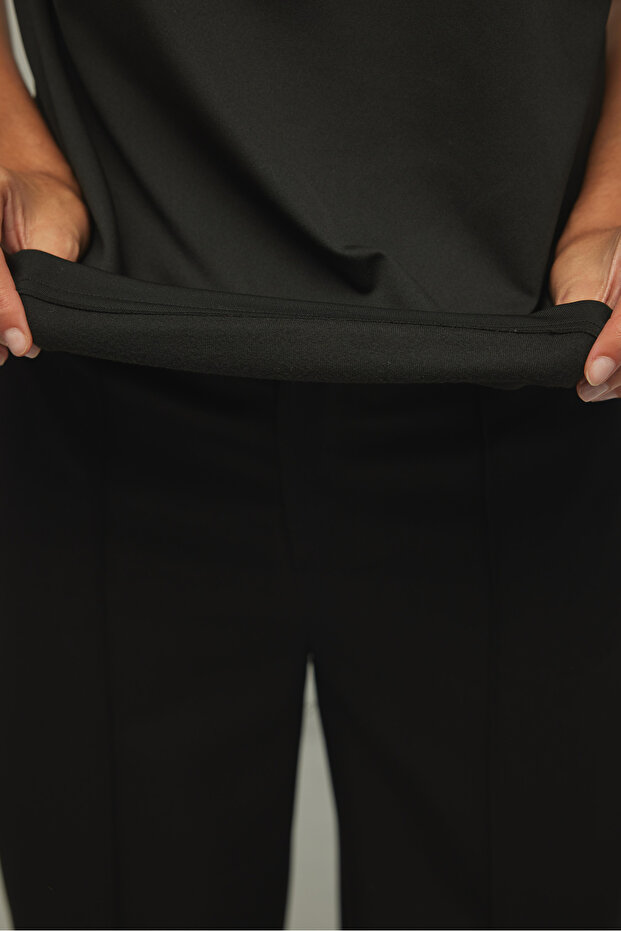 Basic Modal Dokuma Tişört Siyah - 3