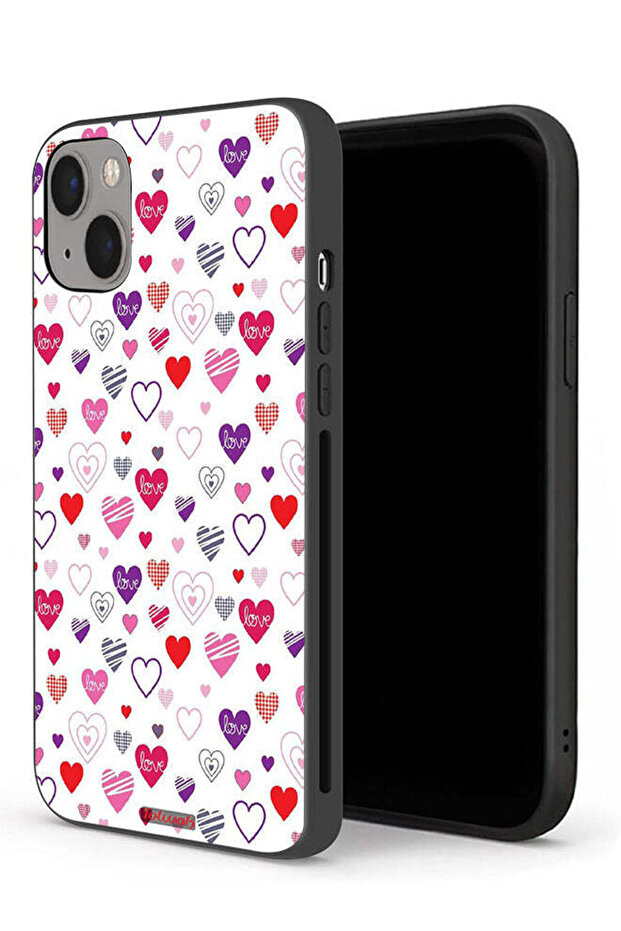 غطاء حماية لجهاز Apple iPhone 13 mini برسومات قلوب