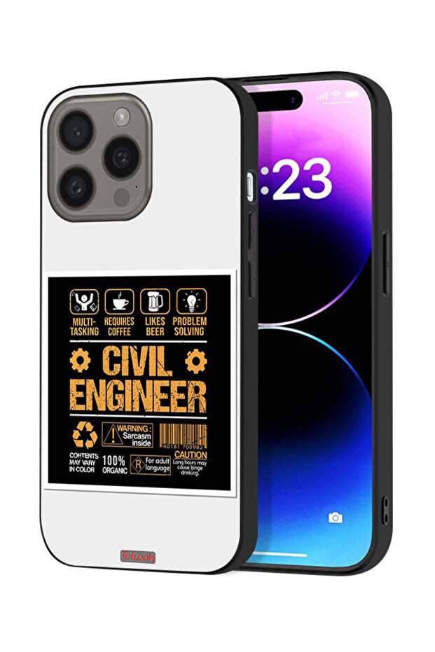 غطاء حماية لجهاز Apple iPhone 15 Pro Max - ملصق مهندس مدني