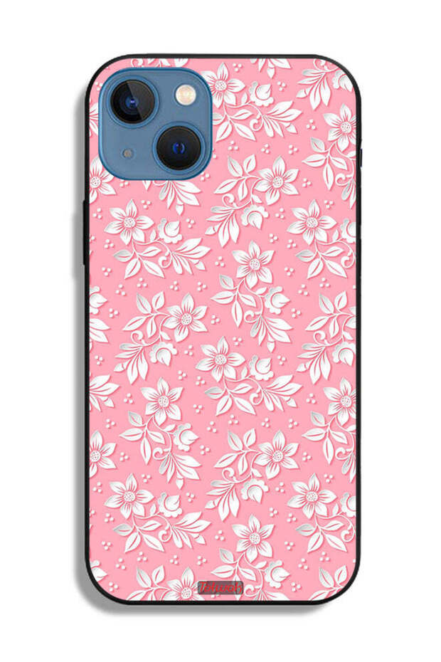Apple iPhone 13 Protective Case Flowers Background Pattern - 2