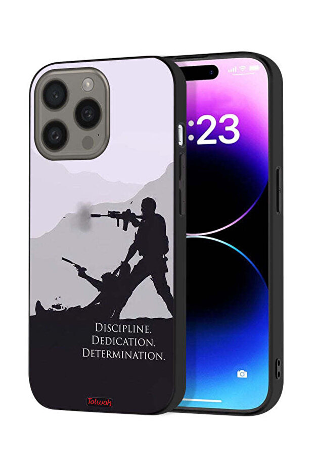 غطاء حماية لجهاز Apple iPhone 15 Pro Max بتصميم الانضباط والتفاني والتصميم