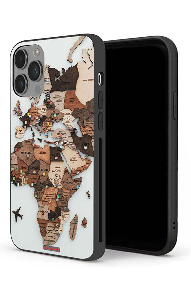 جراب حماية لجهاز Apple iPhone 14 Pro Max بتصميم خريطة العالم