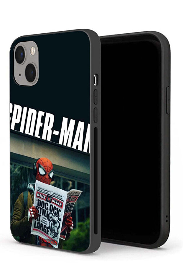 جراب حماية لجهاز Apple iPhone 13 mini بتصميم سبايدرمان يقرأ جريدة