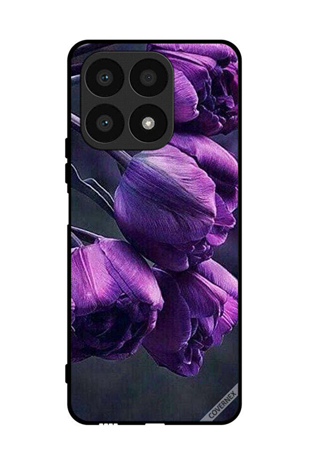 غطاء حماية لهاتف Honor X8a - زهور داكنة