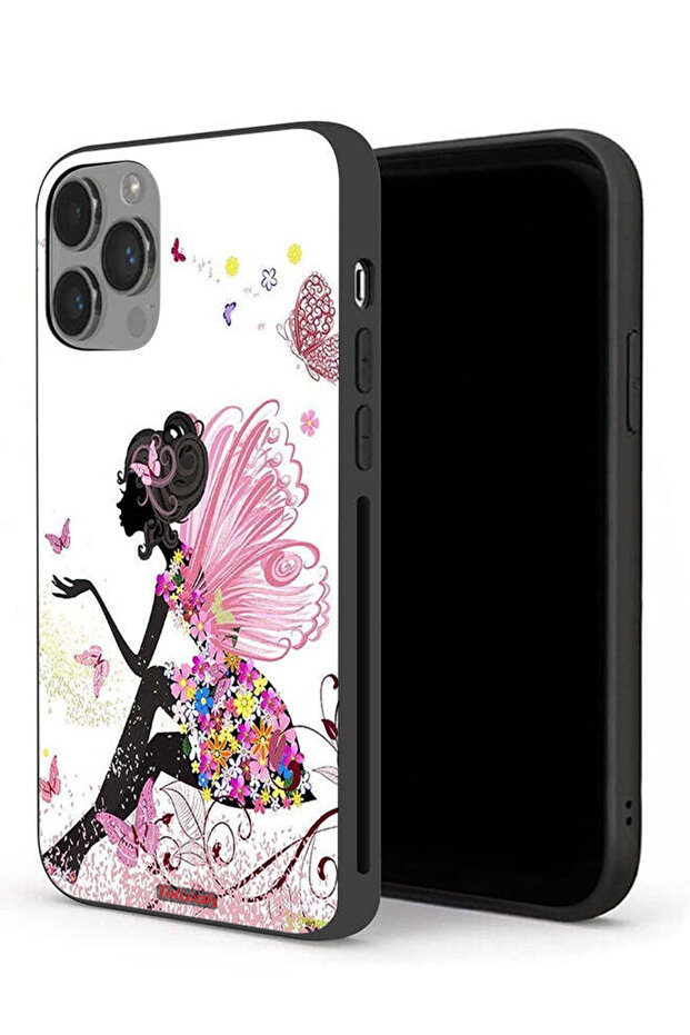 جراب حماية لجهاز Apple iPhone 14 Pro Max بتصميم فتاة الفراشة