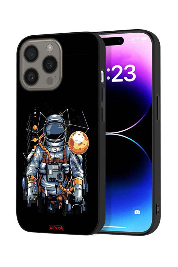 غطاء حماية لجهاز Apple iPhone 15 Pro بتصميم رائد فضاء تجريدي