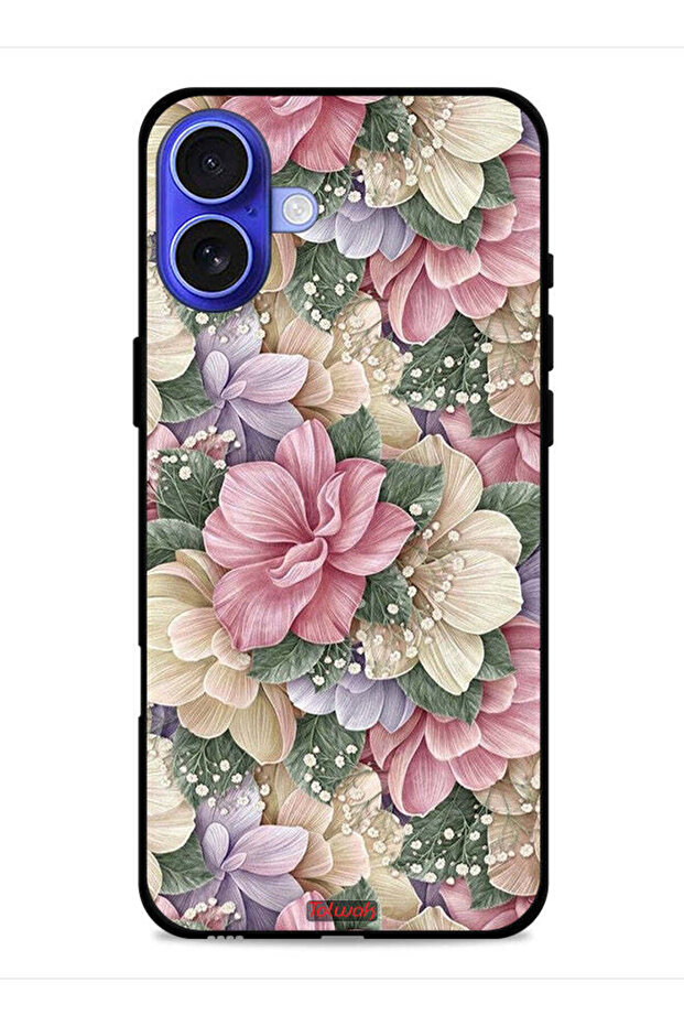 غطاء حماية لجهاز Apple iPhone 16 Plus عالي الدقة مزين بالزهور