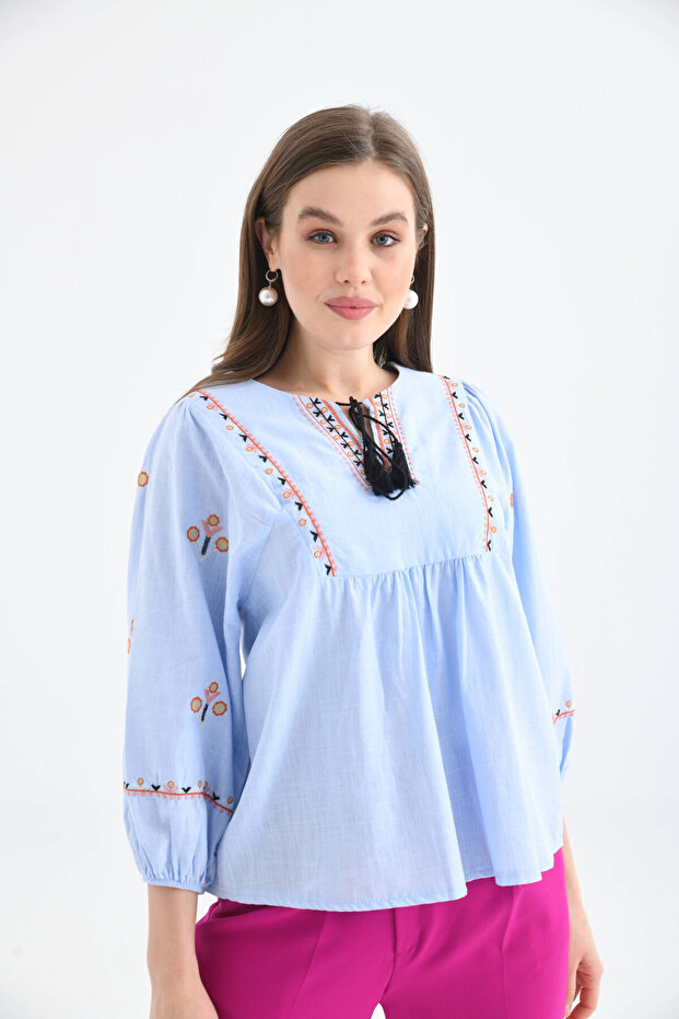 Tkano Bluza sa vezom - 5