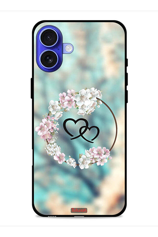غطاء حماية لجهاز Apple iPhone 16 Plus بتصميم قلوب في فن الخاتم