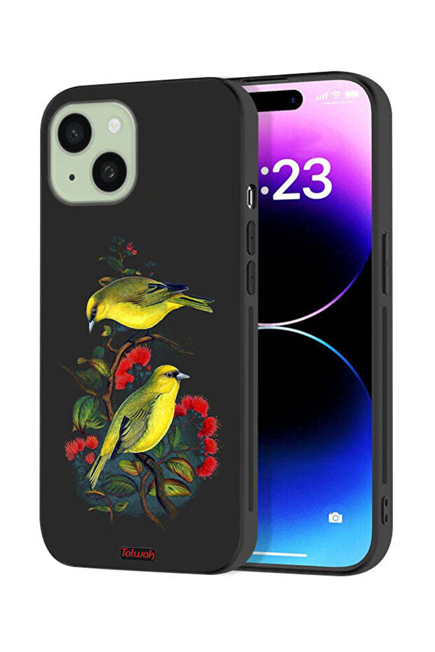 غطاء حماية لجهاز Apple iPhone 15 Plus بطبعة طيور