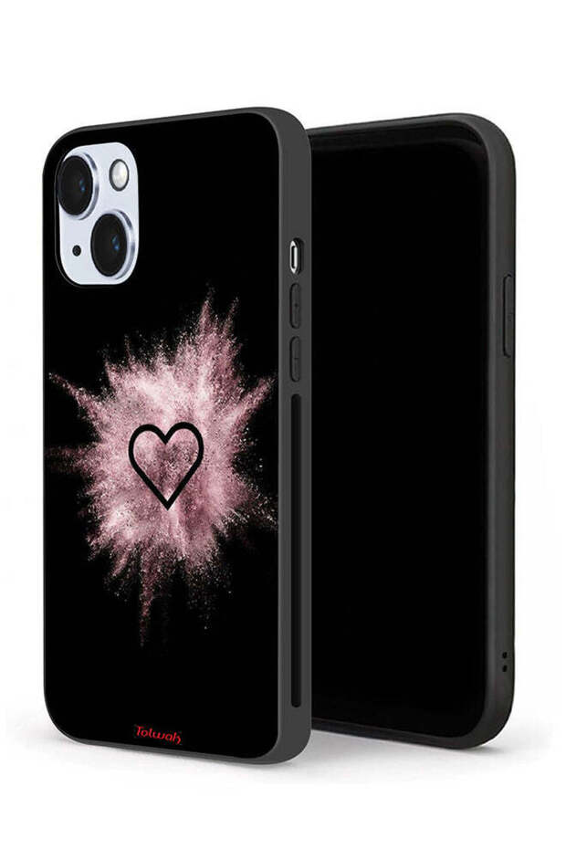 جراب حماية لهاتف Apple iPhone 14 Plus على شكل قلب لامع