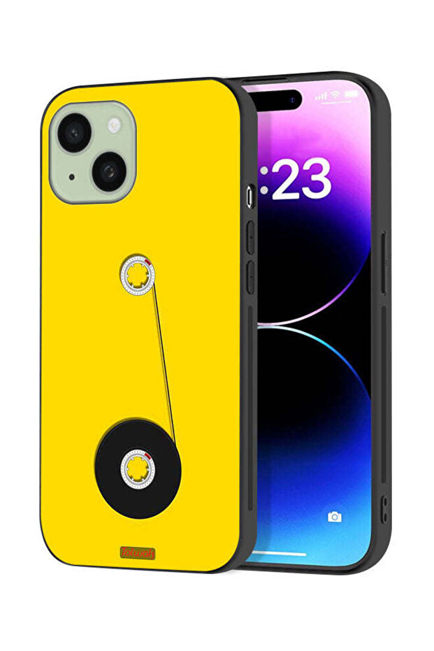 غطاء حماية لجهاز Apple iPhone 15 Plus بتصميم عجلة كاسيت