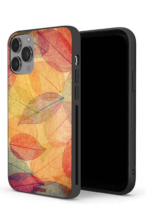 غطاء حماية لجهاز Apple iPhone 14 Pro Max برسومات أوراق تجريدية فنية رقمية
