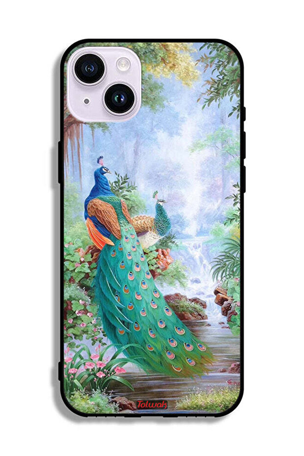 غطاء حماية لجهاز Apple iPhone 14 بتصميم الطاووس - 2