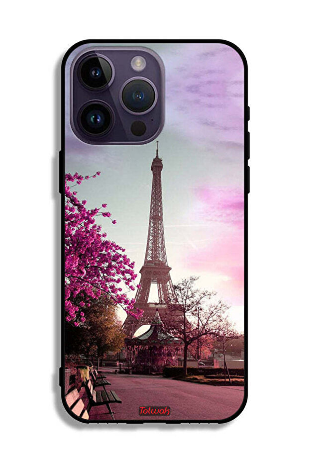 غطاء حماية لجهاز أبل آيفون 14 برو ماكس بتصميم برج إيفل - 2