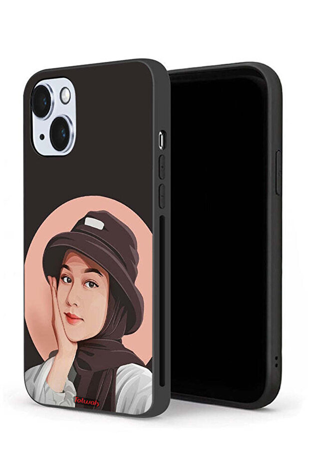 جراب حماية لجهاز Apple iPhone 14 Plus بتصميم فتاة قبعة لطيفة