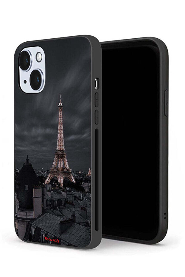 جراب حماية لجهاز Apple iPhone 14 Plus بتصميم برج إيفل في الليل