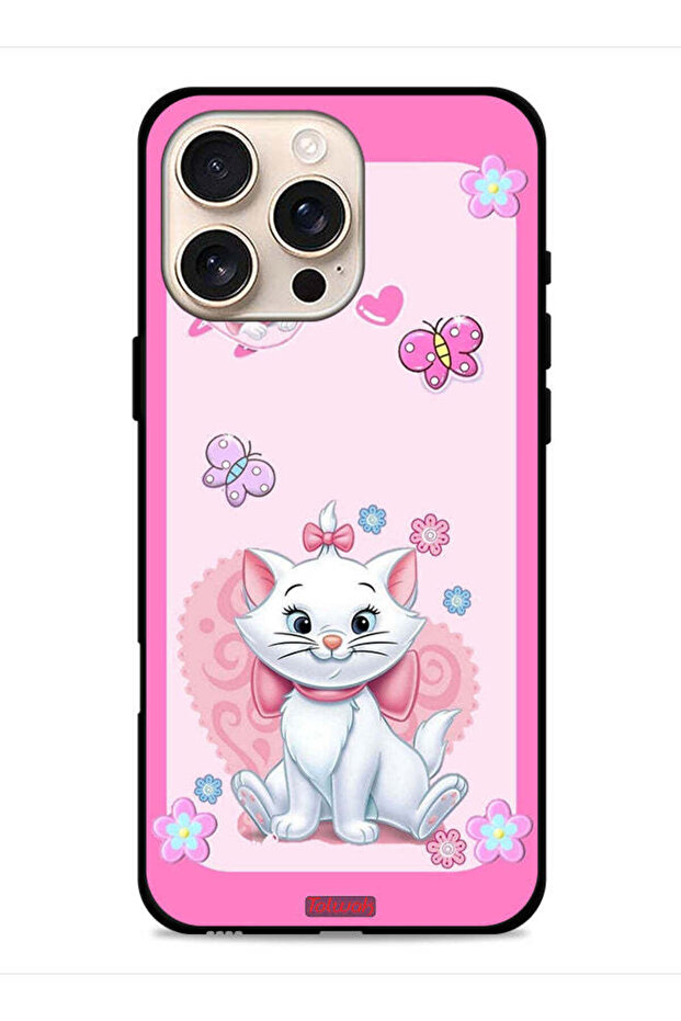 غطاء حماية لجهاز Apple iPhone 16 Pro Max بتصميم قطة لطيفة