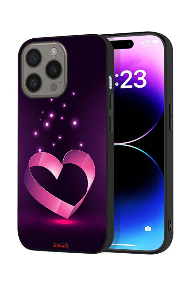 غطاء حماية لجهاز Apple iPhone 15 Pro Max بتصميم قلب