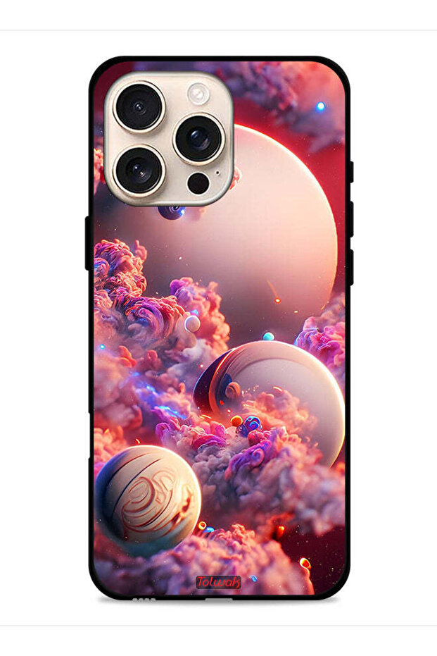 غطاء حماية لجهاز Apple iPhone 16 Pro Max بتصميم غيوم وفن تجريدي