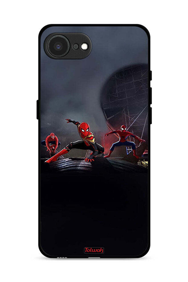 غطاء حماية لجهاز Apple iPhone 16e بتصميم ثلاثة عناكب