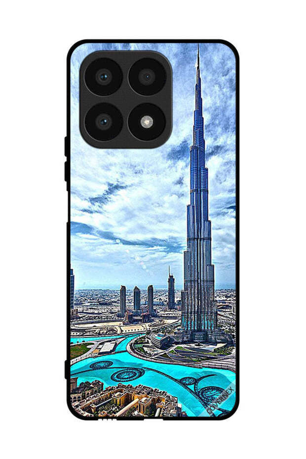 غطاء حماية لهاتف Honor X8a برج خليفة - غيوم مؤثرة