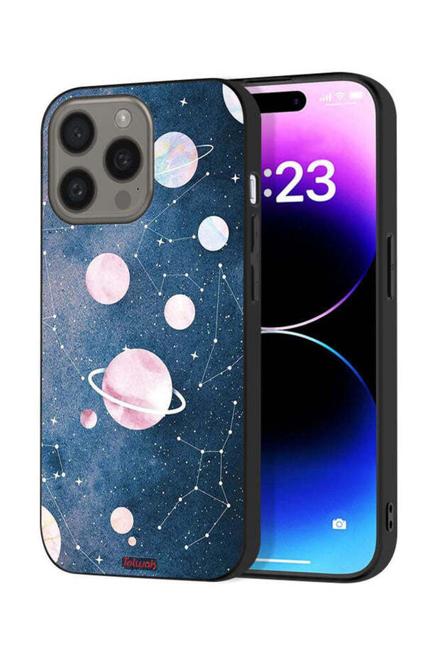 غطاء حماية لجهاز Apple iPhone 15 Pro Max برسومات فنية فضائية