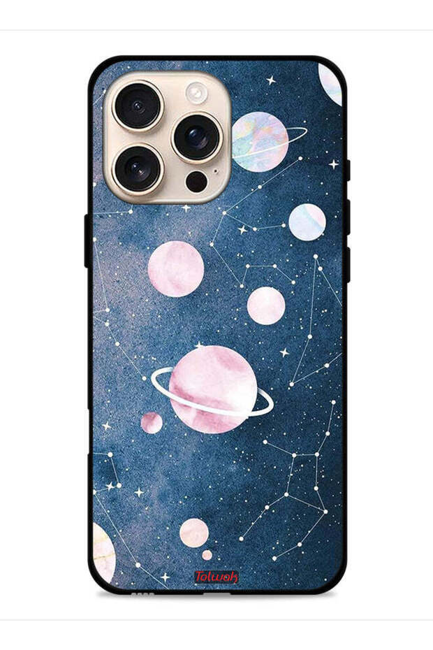 غطاء حماية لجهاز Apple iPhone 16 Pro Max برسومات فنية فضائية
