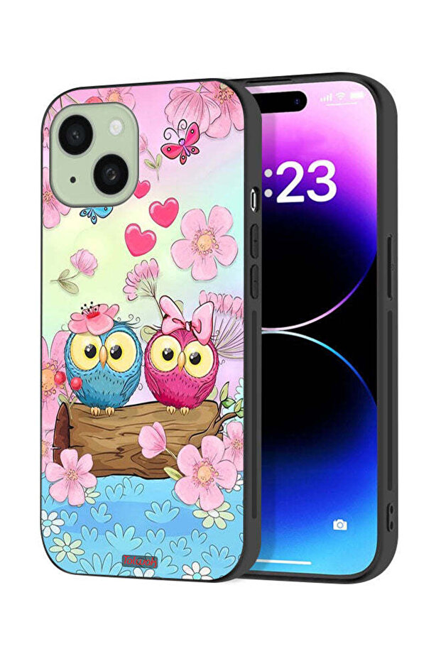 Apple iPhone 15 Plus Protective Case Cover Cute Owls Art