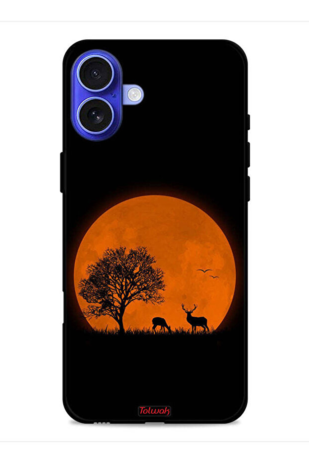 غطاء حماية لجهاز Apple iPhone 16 Plus برسومات قمر المساء