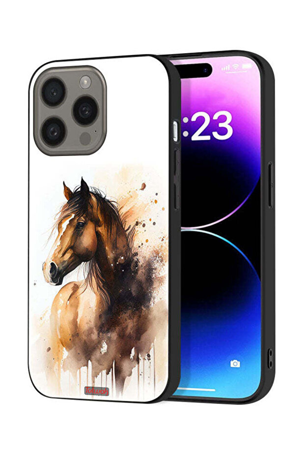 غطاء حماية لجهاز Apple iPhone 15 Pro Max بتصميم حصان تجريدي