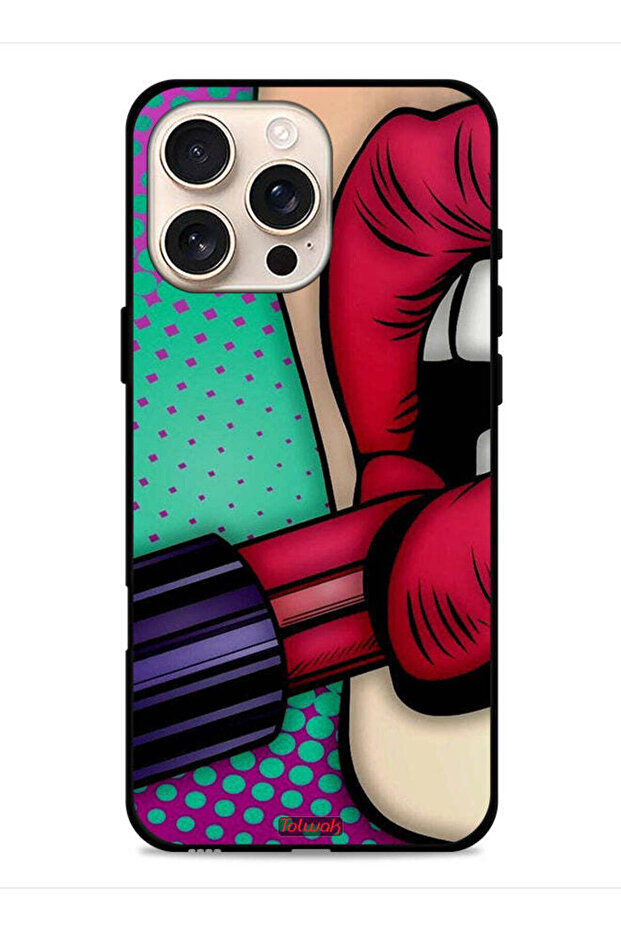 غطاء حماية لجهاز Apple iPhone 16 Pro Max أحمر شفاه