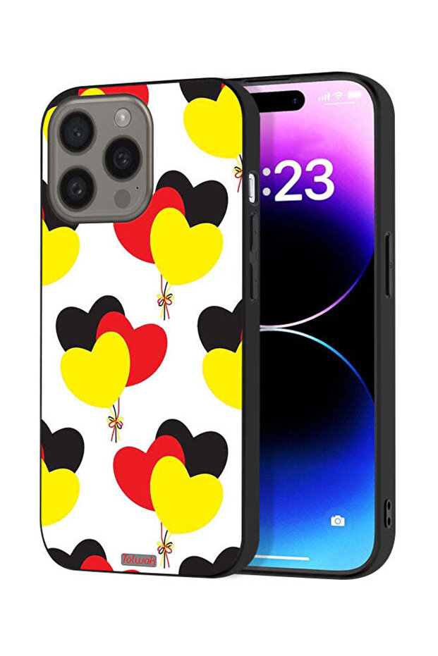 غطاء حماية لجهاز Apple iPhone 15 Pro Max بتصميم مجموعة Three Hearts Bunch