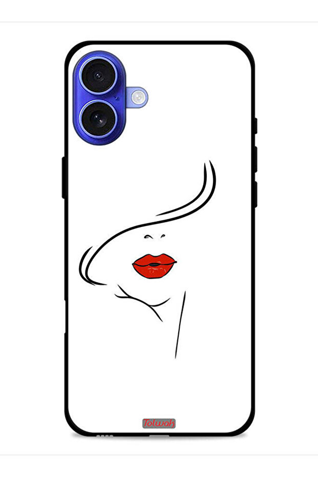 غطاء حماية لجهاز Apple iPhone 16 Plus بتصميم وجه فتاة