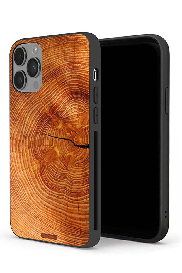 جراب حماية لجهاز Apple iPhone 14 Pro Max مصنوع من الخشب المتصدع