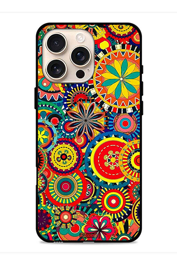 غطاء حماية لجهاز Apple iPhone 16 Pro Max بنمط ماندالا ملون