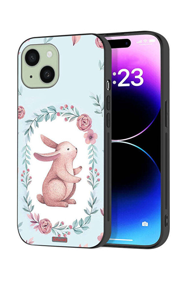 غطاء حماية لجهاز Apple iPhone 15 Plus على شكل أرنب